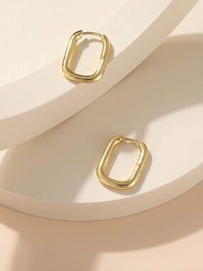Paperclip Hoop Earrings Trendy Minimalist Lightweight Luxurious Jewelry